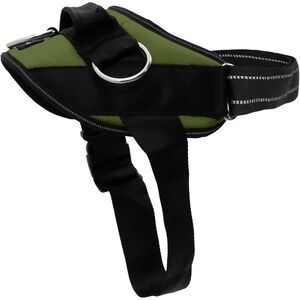 ShawnCo Dog Harness Olive Green Black Padded Reflective Adjustable Size Small